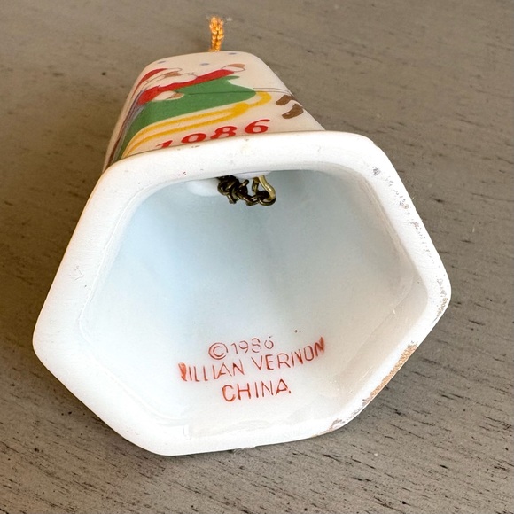 Vintage Lillian Vernon 1986 Porcelain Bell Christmas Ornament 2" Lot of 3 White - Picture 12 of 15
